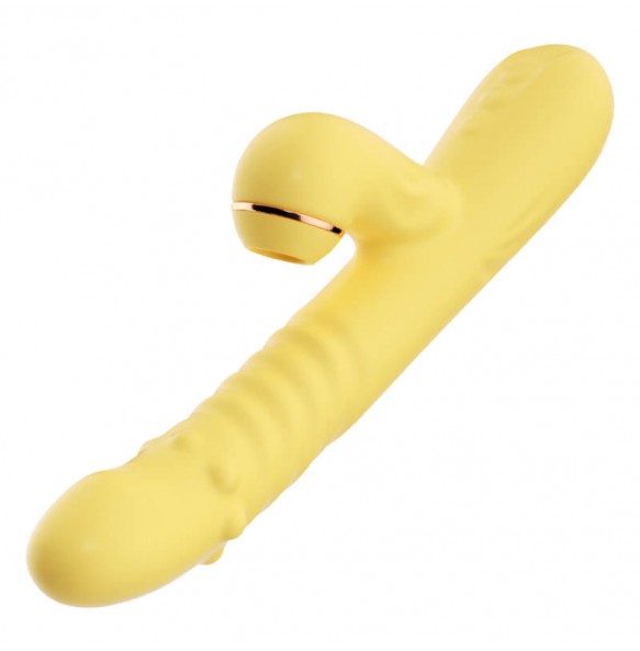 MizzZee - LoveJoy Rotating Beads Retractable Warming Suction Wand (Chargeable - Yellow)